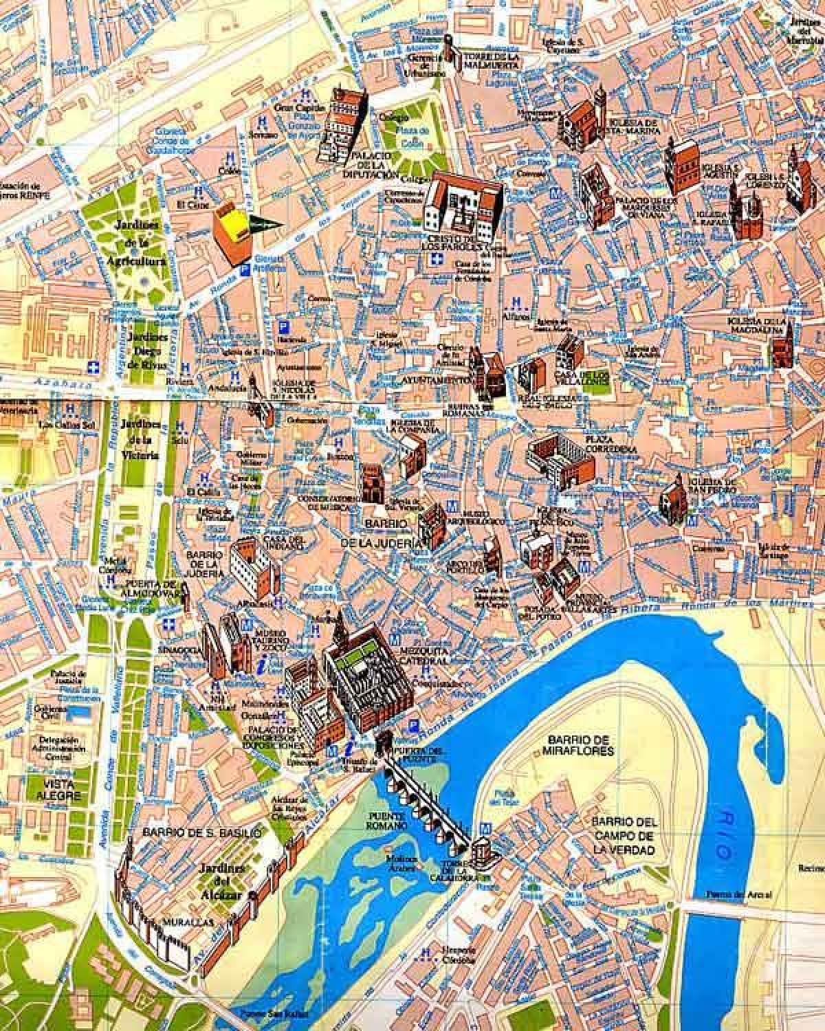kaart van Sevilla loop toer
