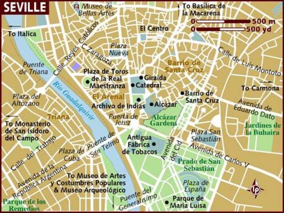 kaart van Sevilla wyk