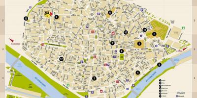 Kaart van die vrye straat kaart van Seville in spanje