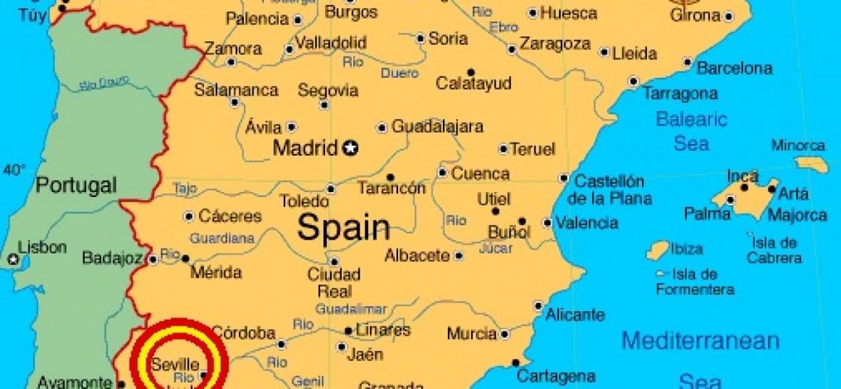 kaart van spanje wat Sevilla