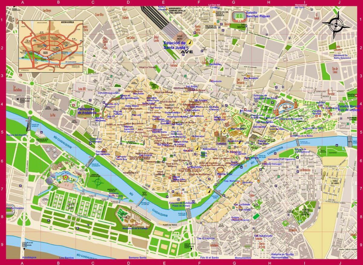 kaart van Sevilla gebied