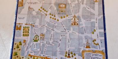 Kaart van die joodse kwartaal Sevilla