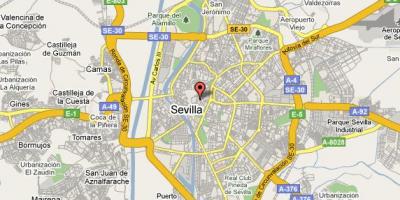 Barrio de santa cruz Sevilla kaart