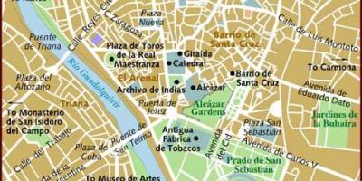 Kaart van Sevilla wyk