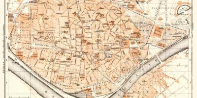 Kaart van die ou stad Sevilla spanje