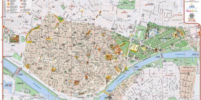 Kaart van Sevilla stad sentrum 